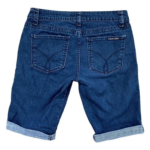 Calvin Klein Straight Denim Shorts | Blue | Size 28/6 - Picture 5 of 11
